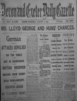 HOW SOME DEVON NEWSPAPERS REPORTED  THE LAST 100 DAYS OF WW1  By  Robert Hesketh